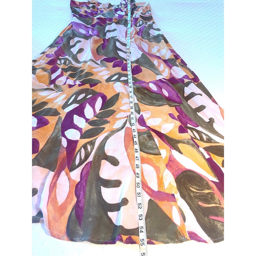 Vince Camuto Square Neck Smocked-Back Sleeveless Maxi Sundress XL Tropical Dress - Picture 7 of 11